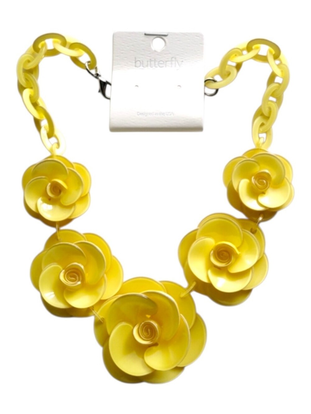 Flower Statement Necklace - Yellow